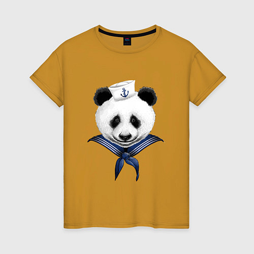 Женская футболка Captain Panda / Горчичный – фото 1