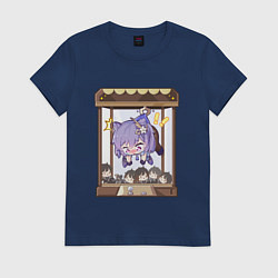 Футболка хлопковая женская Нежданная Кэ Цин, цвет: тёмно-синий