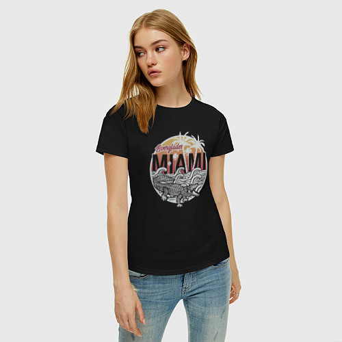 Женская футболка Miami / Черный – фото 3