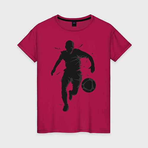 Женская футболка Футболист / Маджента – фото 1
