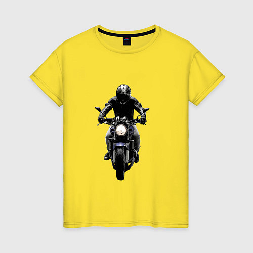 Женская футболка Байкер / Желтый – фото 1