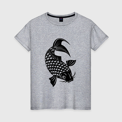 Женская футболка Карп кои рыба / Меланж – фото 1