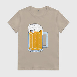 Женская футболка Beer Cat