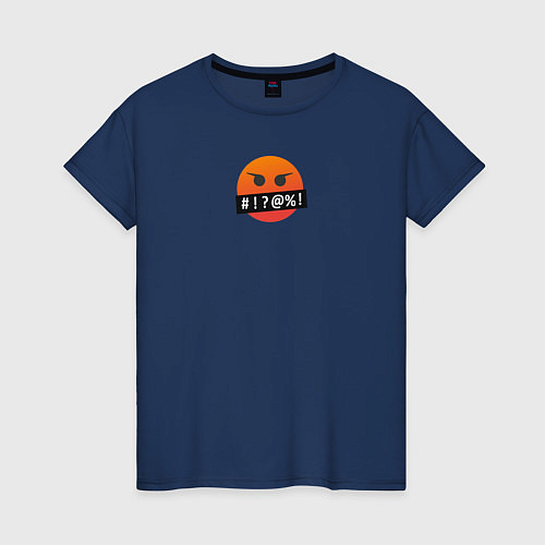 Женская футболка Злой смайл / Тёмно-синий – фото 1