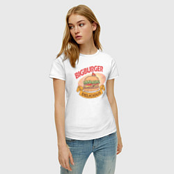 Футболка хлопковая женская Delicious Burger, цвет: белый — фото 2
