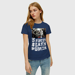 Футболка хлопковая женская Five Finger Death Punch, цвет: тёмно-синий — фото 2