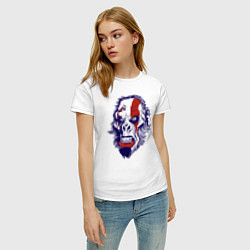 Футболка хлопковая женская Monkey Kratos, цвет: белый — фото 2