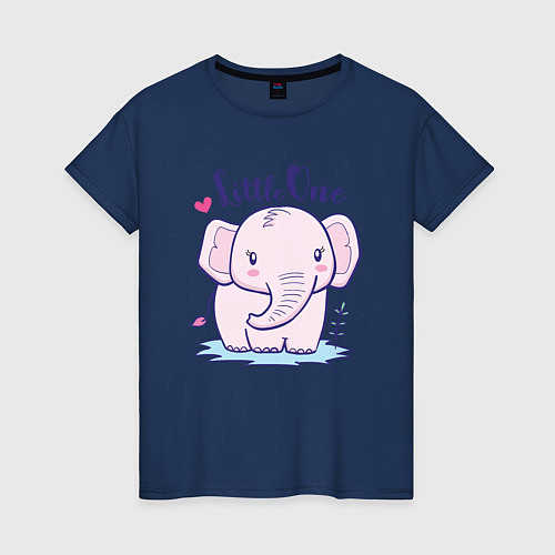 Женская футболка Маленький слоненок / Тёмно-синий – фото 1