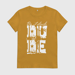 Футболка хлопковая женская Dude, цвет: горчичный