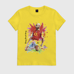 Футболка хлопковая женская Thierry Daniel Henry, цвет: желтый