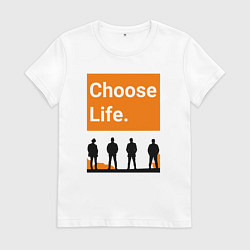 Футболка хлопковая женская Choose Life, цвет: белый
