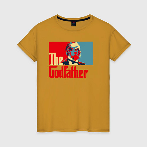 Женская футболка Godfather logo / Горчичный – фото 1