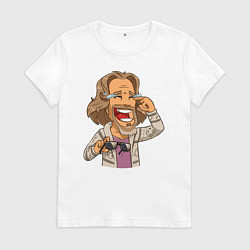 Футболка хлопковая женская Большой Лебовский, цвет: белый