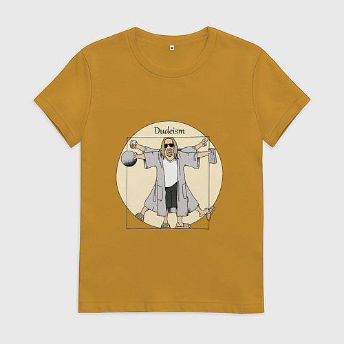 Женская футболка DUDEISM Большой Лебовский / Горчичный – фото 1