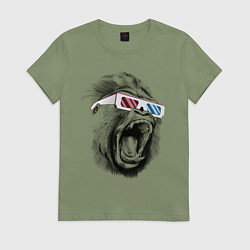 Футболка хлопковая женская Дикая горилла, цвет: авокадо