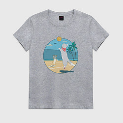 Женская футболка Cat Volleyball