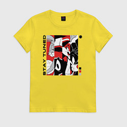 Футболка хлопковая женская Stay Tuned, цвет: желтый