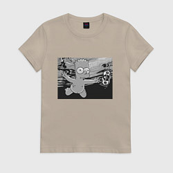 Футболка хлопковая женская Simpsons x Nirvana, цвет: миндальный