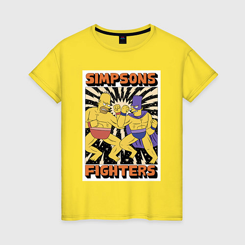 Женская футболка Simpsons fighters / Желтый – фото 1
