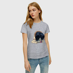 Футболка хлопковая женская Клинок, рассекающий демонов, цвет: меланж — фото 2