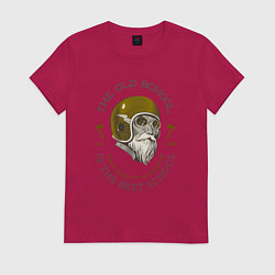 Футболка хлопковая женская Байкерская школа, цвет: маджента