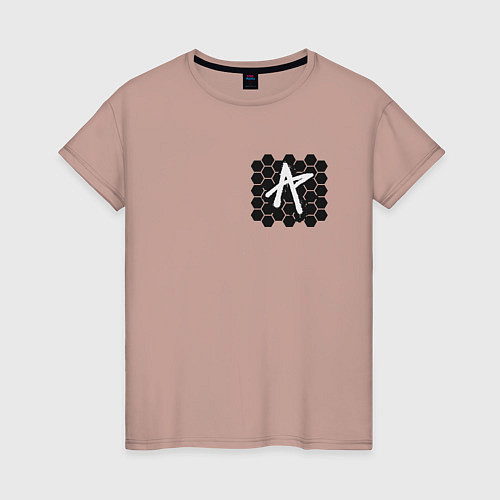 Женская футболка ПАБГ New State - Соты / Пыльно-розовый – фото 1