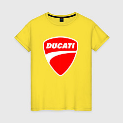 Футболка хлопковая женская DUCATI ДУКАТИ ЭМБЛЕМА, цвет: желтый