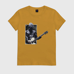 Футболка хлопковая женская Уэс, цвет: горчичный