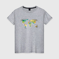 Футболка хлопковая женская World Cat, цвет: меланж