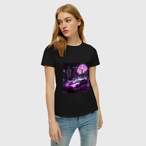 Женская футболка Neon Citroen / Черный – фото 3