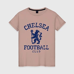 Футболка хлопковая женская Chelsea FC: Lion, цвет: пыльно-розовый