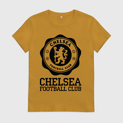 Футболка хлопковая женская Chelsea FC: Emblem, цвет: горчичный