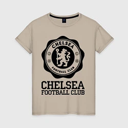 Футболка хлопковая женская Chelsea FC: Emblem, цвет: миндальный