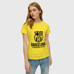Футболка хлопковая женская Barcelona FC, цвет: желтый — фото 2