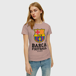 Футболка хлопковая женская Barcelona Football Club, цвет: пыльно-розовый — фото 2