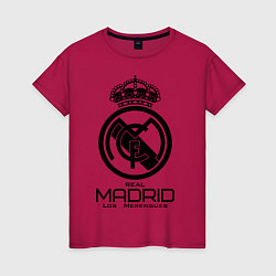 Футболка хлопковая женская Real Madrid, цвет: маджента