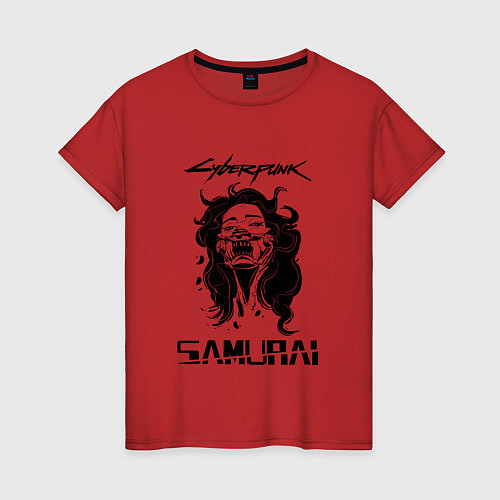 Женская футболка SAMURAI CYBERPUNK 2077 / Красный – фото 1