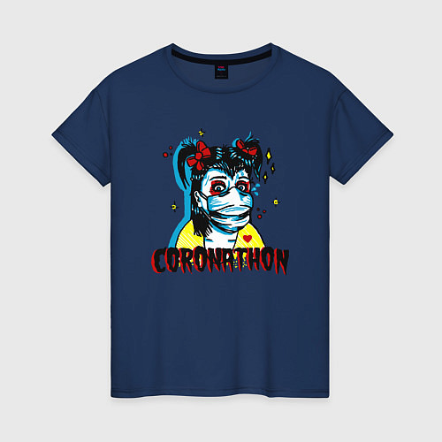 Женская футболка Coronathon / Тёмно-синий – фото 1