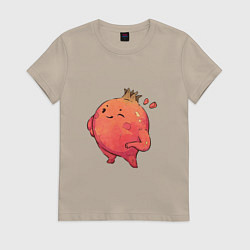 Футболка хлопковая женская Гранат, цвет: миндальный