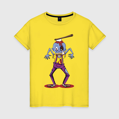 Женская футболка Отвязный зомби / Желтый – фото 1