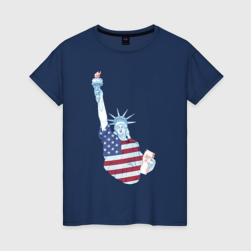 Женская футболка Статуя свобода / Тёмно-синий – фото 1