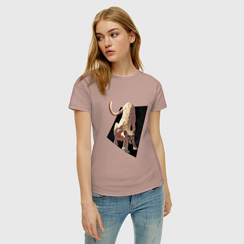 Женская футболка Львица / Пыльно-розовый – фото 3