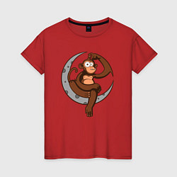 Футболка хлопковая женская Moon Monkey, цвет: красный