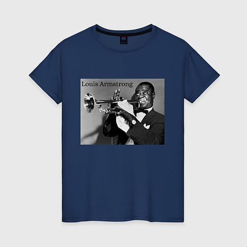 Женская футболка Louis Armstrong / Тёмно-синий – фото 1