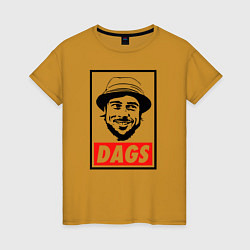 Футболка хлопковая женская Snatch: Dags, цвет: горчичный
