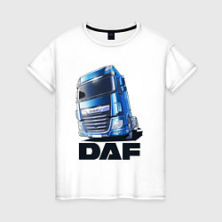Футболка хлопковая женская Daf Truck, цвет: белый