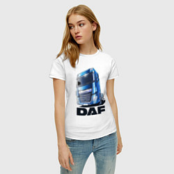 Футболка хлопковая женская Daf Truck, цвет: белый — фото 2