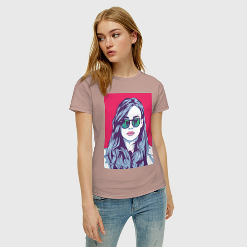 Женская футболка Девушка / Пыльно-розовый – фото 3