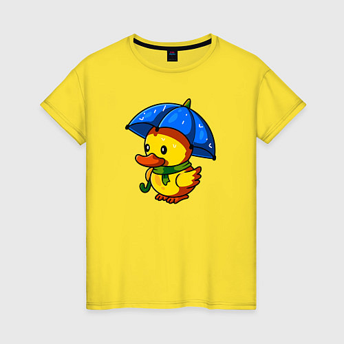 Женская футболка Утенок под зонтом / Желтый – фото 1