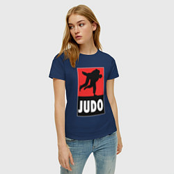 Футболка хлопковая женская Judo, цвет: тёмно-синий — фото 2